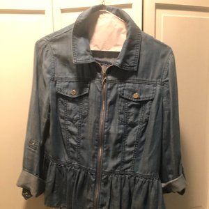 White House Black Market, size small , blue chambray type blouse